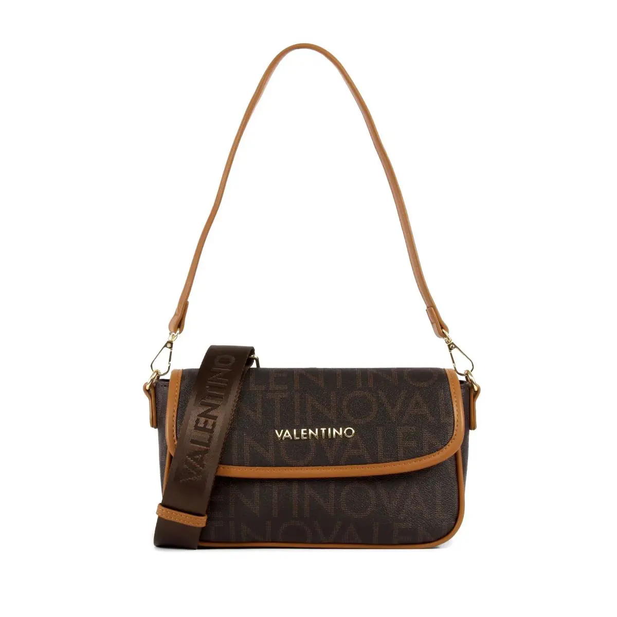 Valentino Regina Flap Quilted Chain Shoulder Womens Bag In Brown