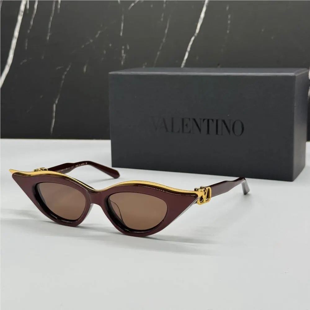 V-goldcut VLS-114B Valentino Sunglasses Bordeaux Cat Eye Eyewear Valentino
