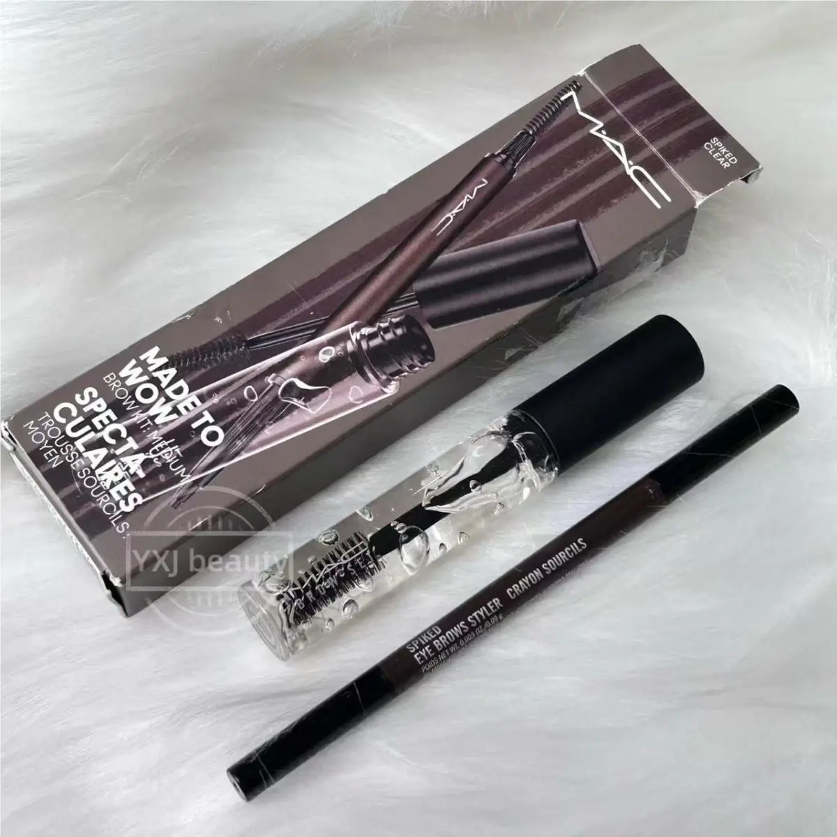 Mac Made To Wow Brow Kit: Medium Spiked/clear Full Size