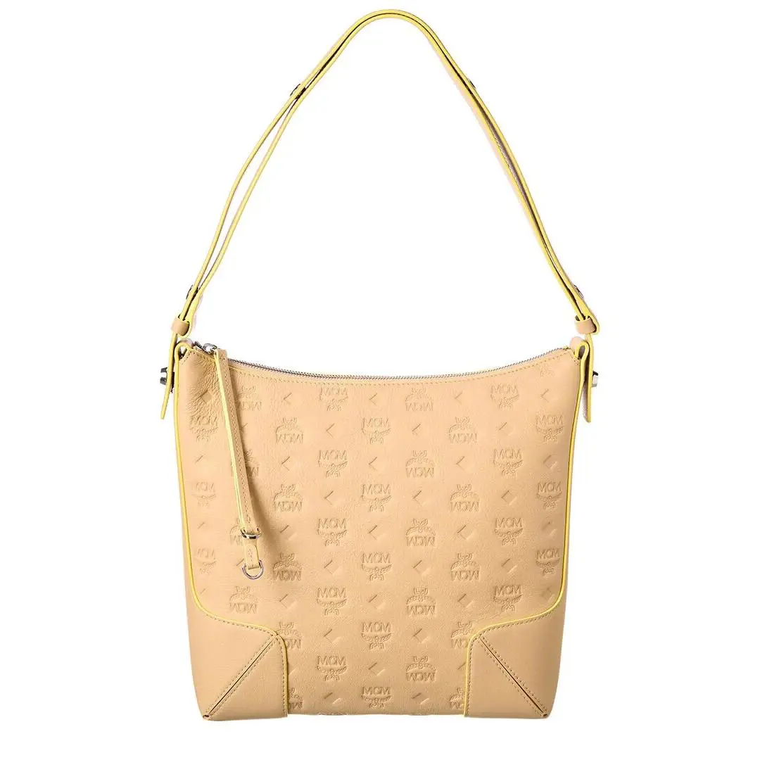 Mcm X5304 Beige Medium Klara Leather Hobo Bag Size 11x11.5x4.5