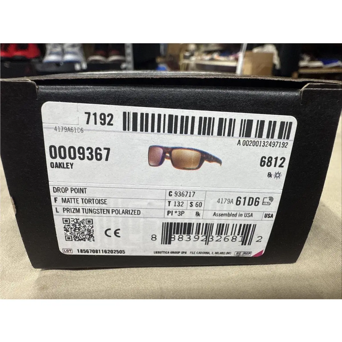 Oakley 0Oo9367 Drop Point Rectangle Sunglasses - Matte Tortoise / Prizm Tungsten