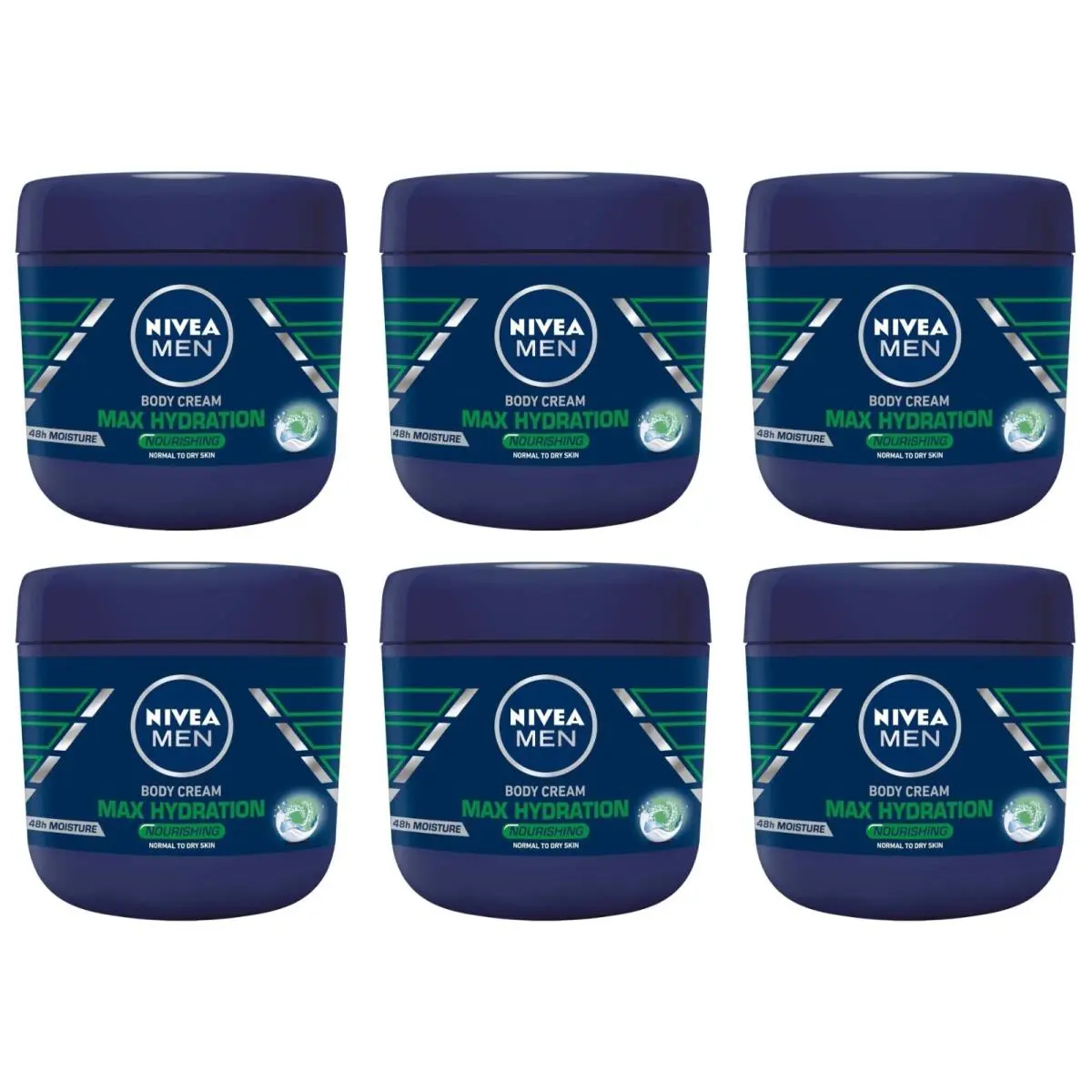 Men Max Hydration Body Cream For Normal to Dry Skin- 13.5 Oz-6 Pack by Nivea