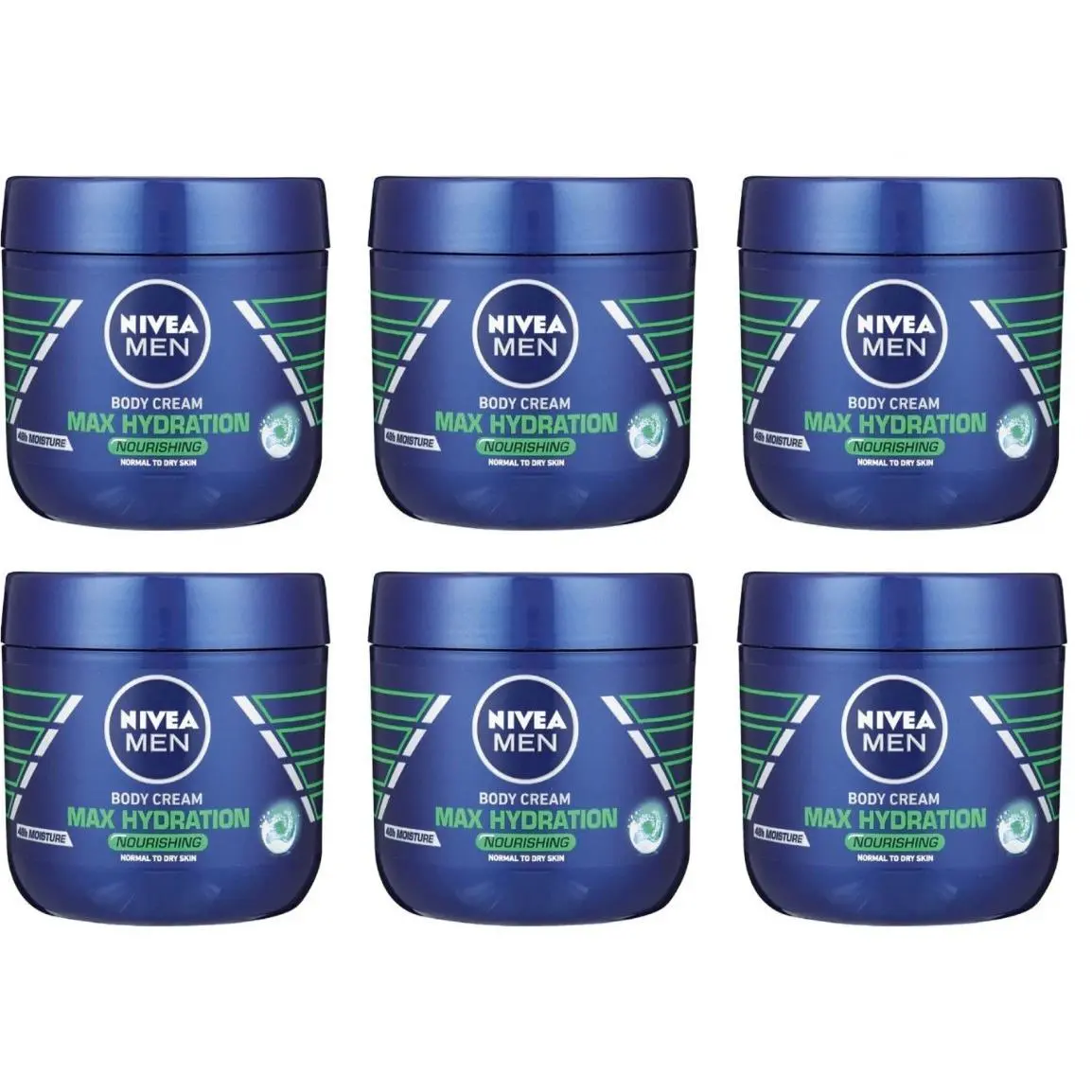 6  Men Body Cream Max Hydration Normal Dry Skin 13.5 Oz- 400 Ml- Exp 2027 by Nivea