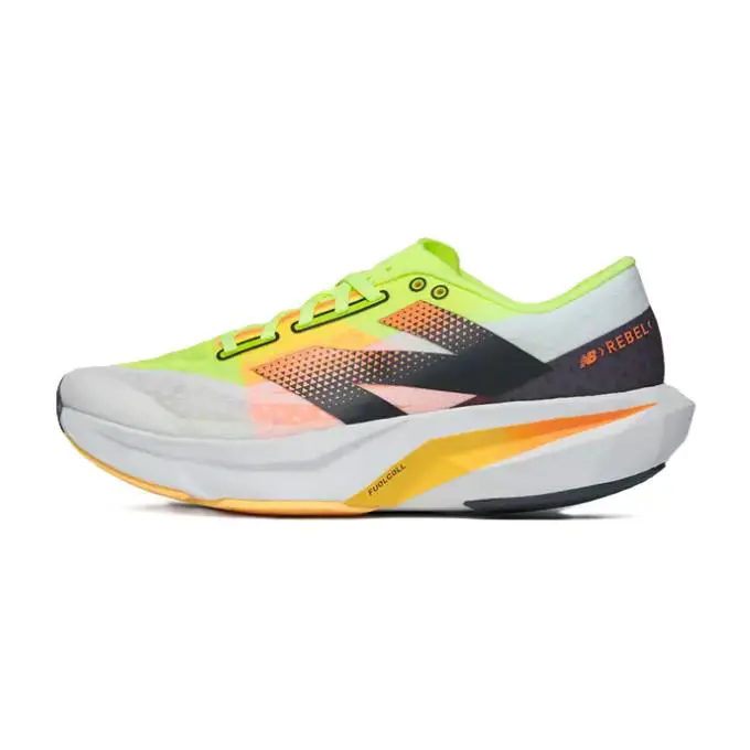New Balance shoes - White/Bleached Lime Glo/Hot Mango 6