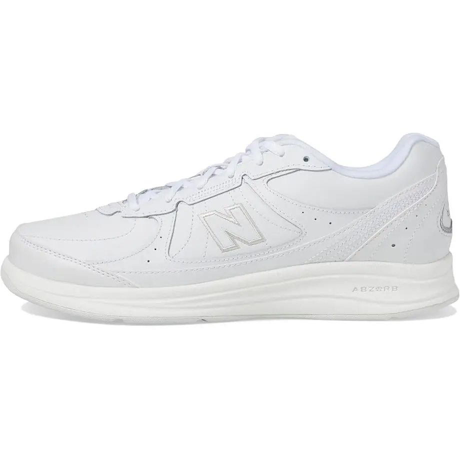 New Balance shoes - New Balance® Men`s 10 WIDE 577v1 Leather Walking Shoes in White/W - MW577WT - White (UPC: 885166890272) 0
