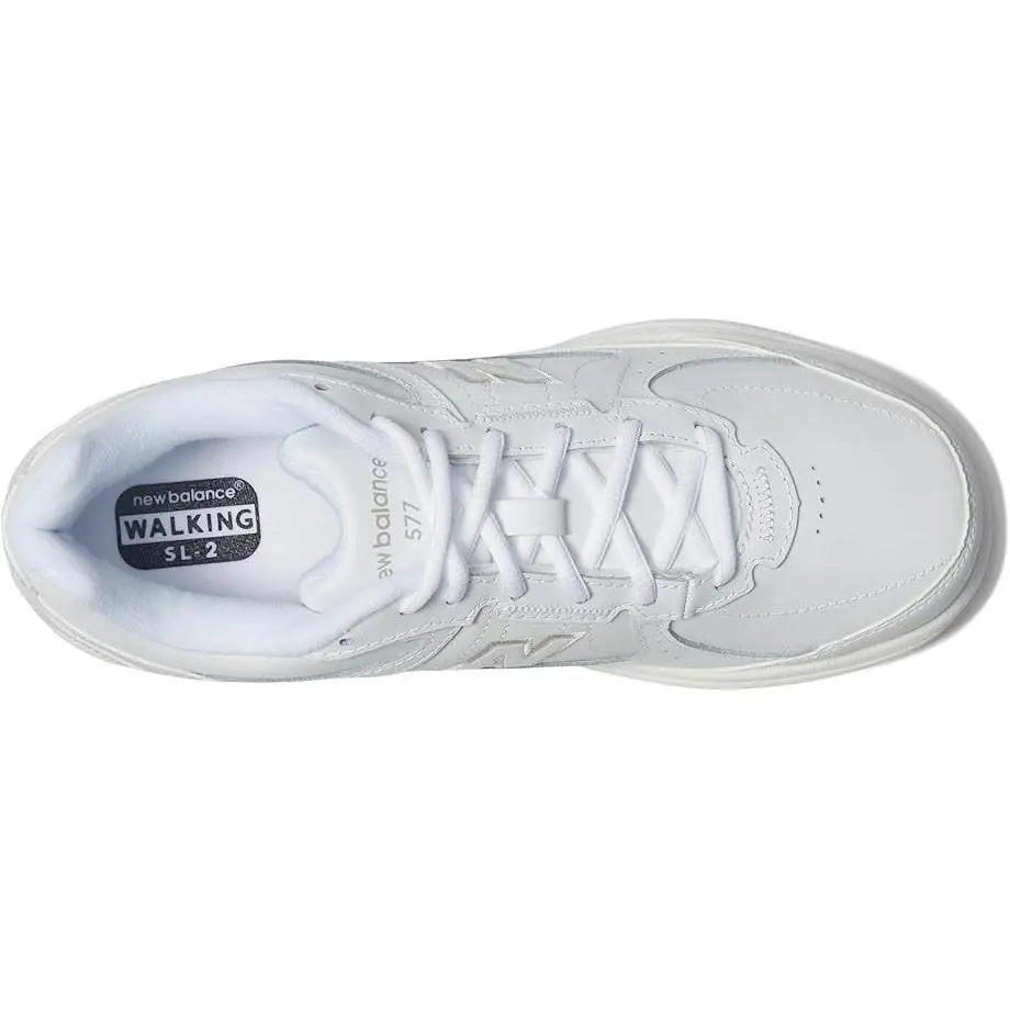 New Balance shoes - New Balance® Men`s 10 WIDE 577v1 Leather Walking Shoes in White/W - MW577WT - White (UPC: 885166890272) 4