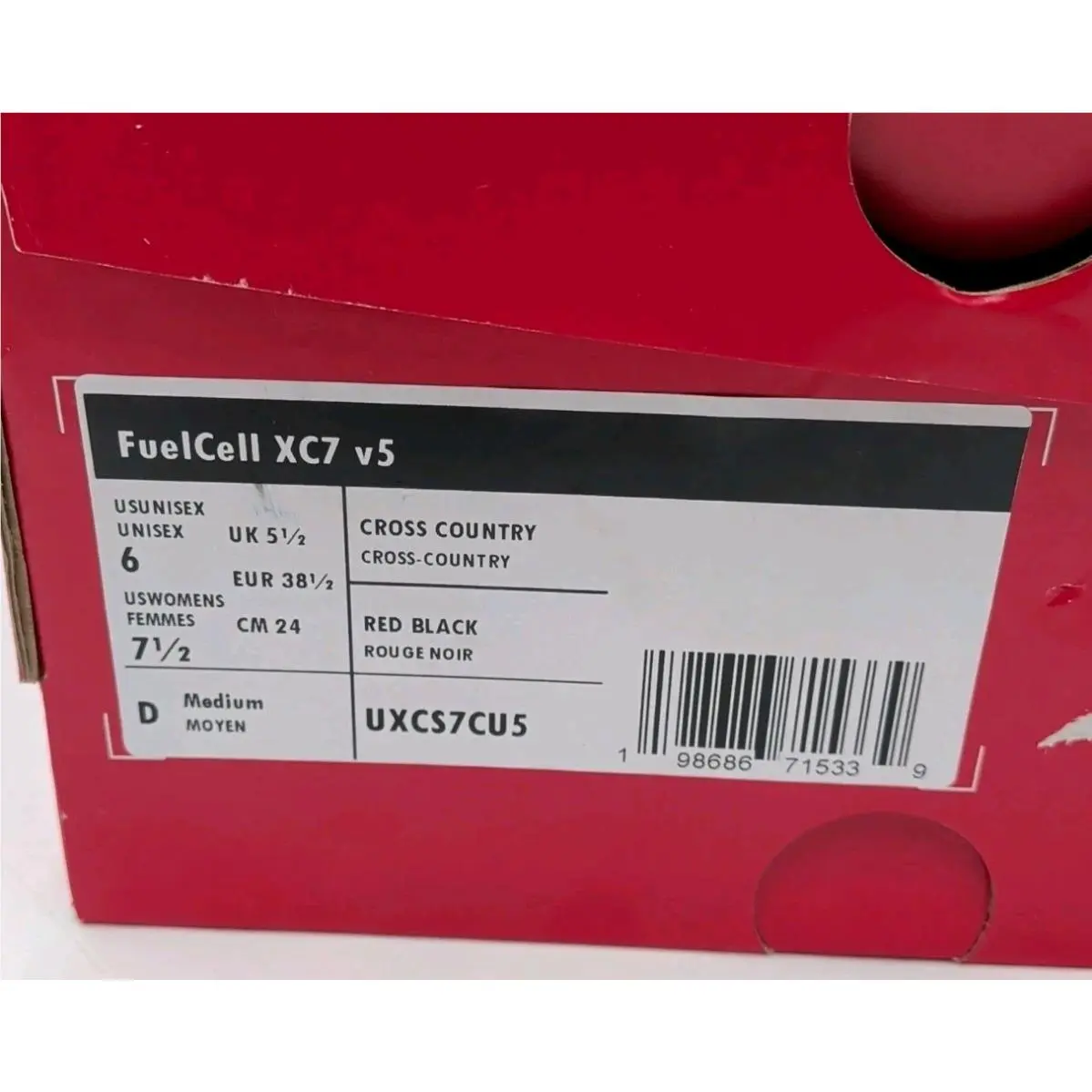New Balance shoes - New Balance FuelCell XC7 v5 - UXCS7CU5 - Pink, Manufacturer: Urgent Red/Black/White (UPC: 198686715339) 1