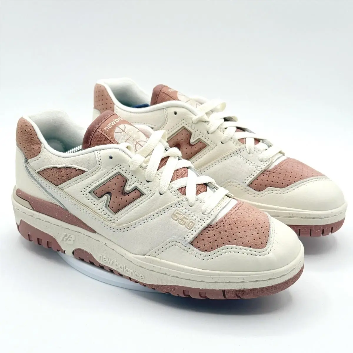 New Balance 550 Shoes Size 7.5 Womens White Brown BBW550PF New