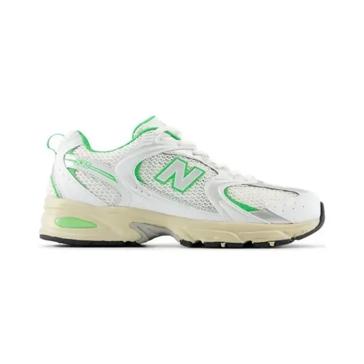 New Balance 530 Men`s 8.5D White Green Running Sneakers MR530EC