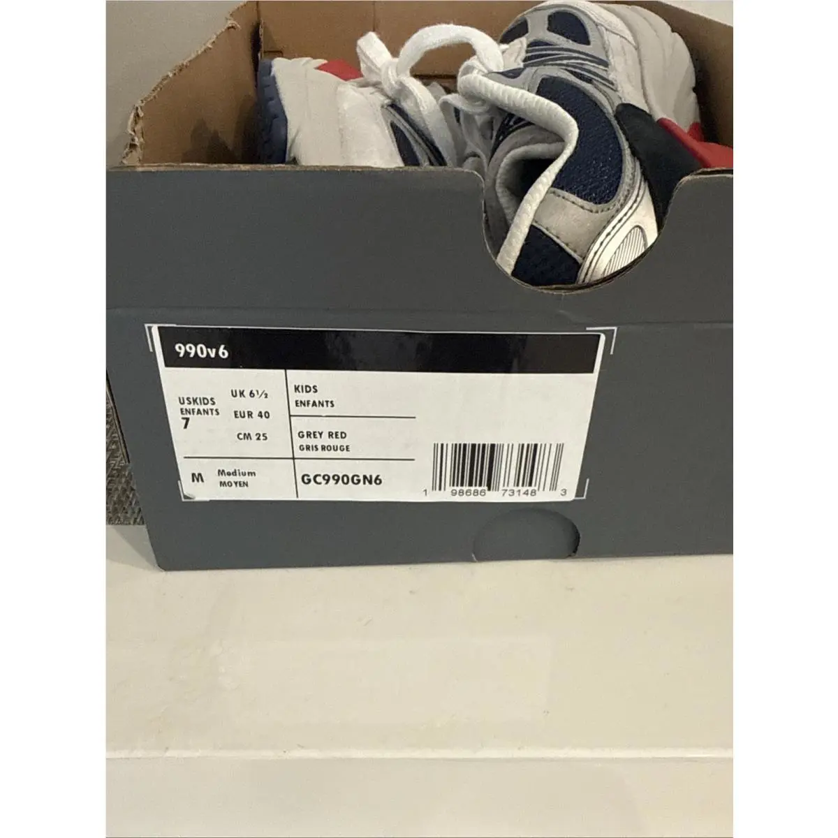New Balance shoes - New Balance 990 - Gray Red Gris Rouge 13