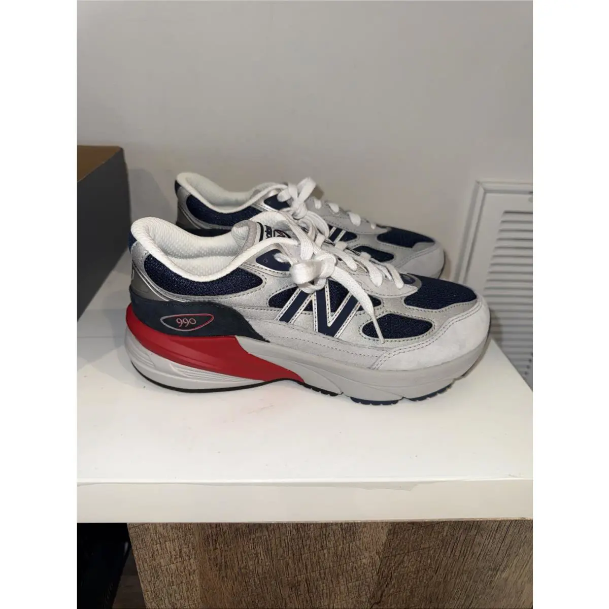 New Balance shoes - New Balance 990 - Gray Red Gris Rouge 3