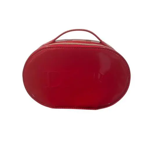 Red Patent  Emblazoned Cute Oval Shiny Like Boots Eve Purse by Dior