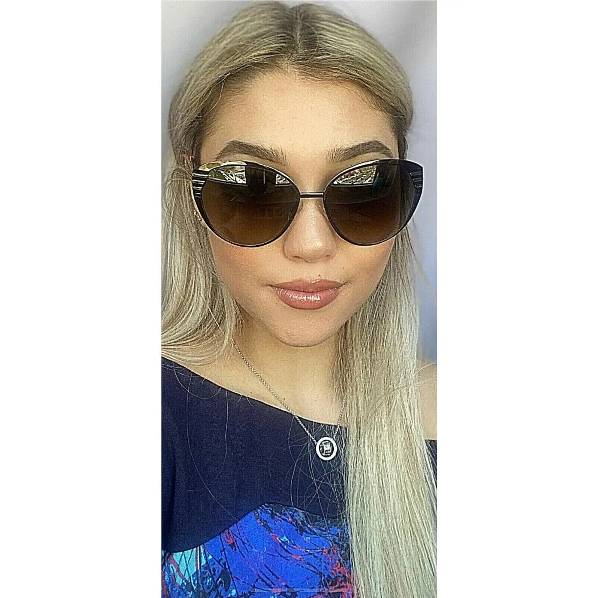 Fendi FF 0017/S 7ROHA 58mm Silver Designer Oversized Women`s Sunglasses Italy