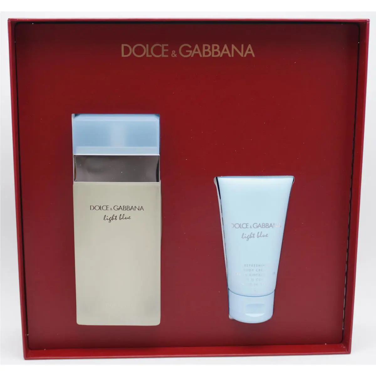 Dolce Gabbana Light Blue Gift Set 100ml 3.3oz Eau de Toilette Perfume+ Cream