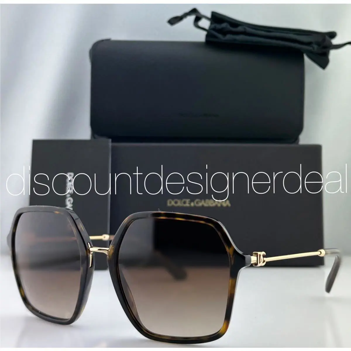Dolce Gabbana DG4422 502/13 Women Oversized Square Havana Brown Sunglasses