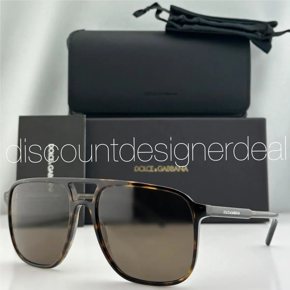 Dolce Gabbana Square Sunglasses DG 4423 502/73 Havana Brown Frame Brown Lens