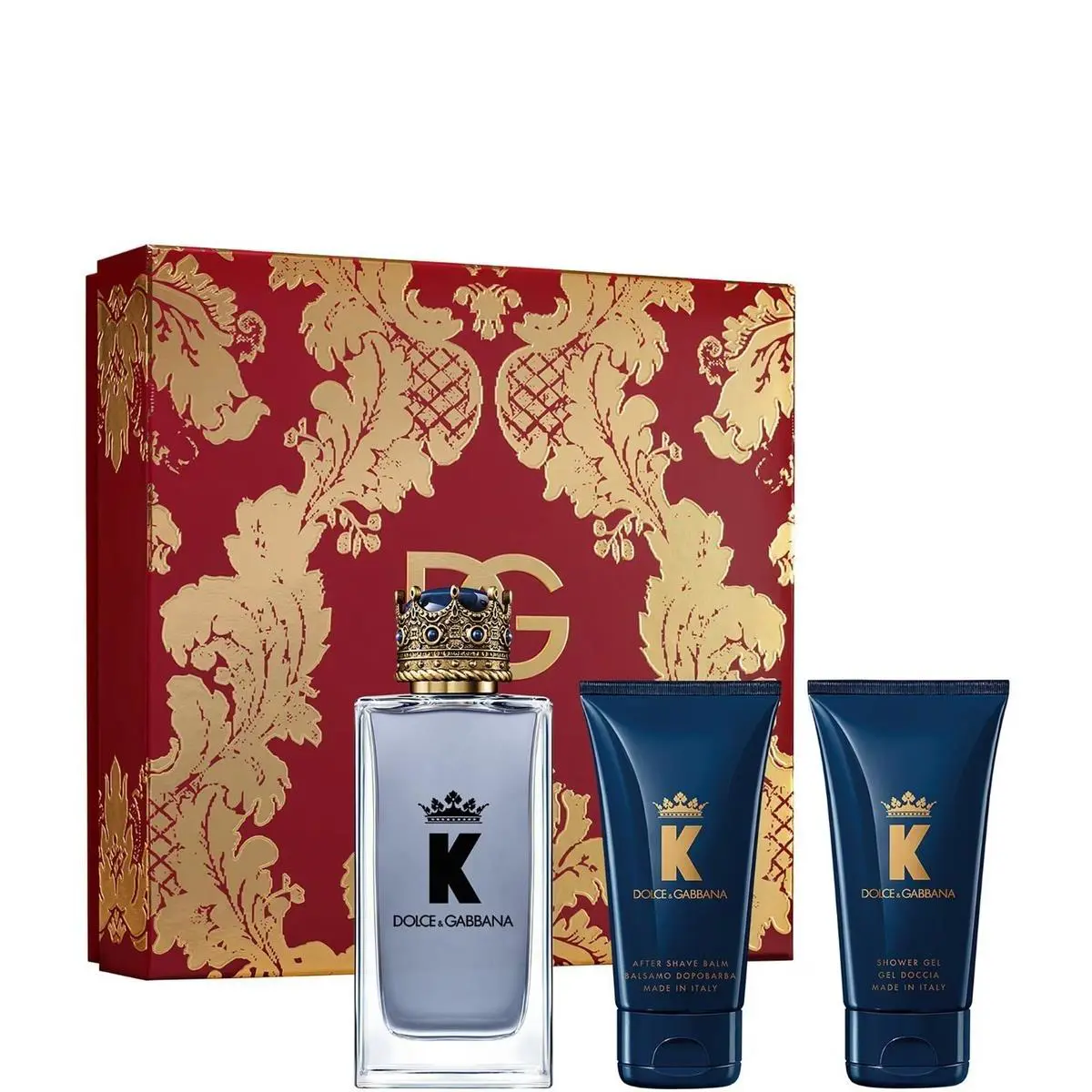 K Dolce Gabbana Men`s 3pc 3.3oz Edt 1.7oz After Shave Balm 1.7oz Shower Gel