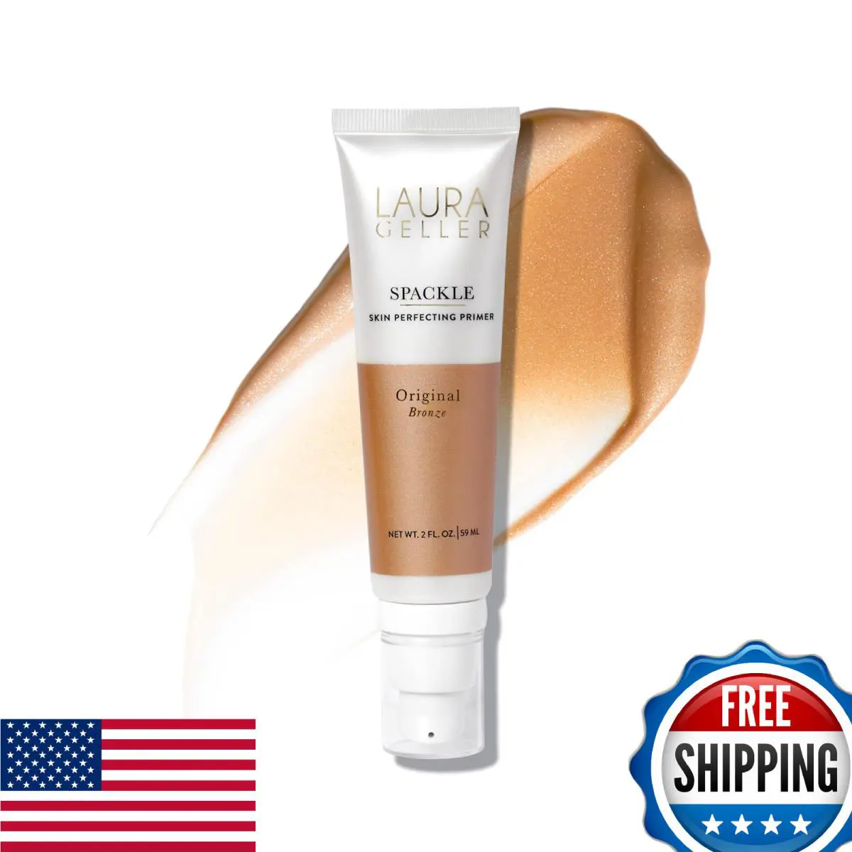 Laura Geller Spackle Primer - Super-size 2 Fl Oz - Hyaluronic - Bronze