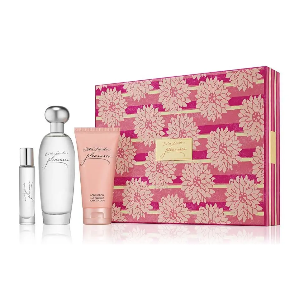 Estee Lauder Pleasures Perfume 3 Pcs Gift Set Edp Spray 3.4oz Body Lotion