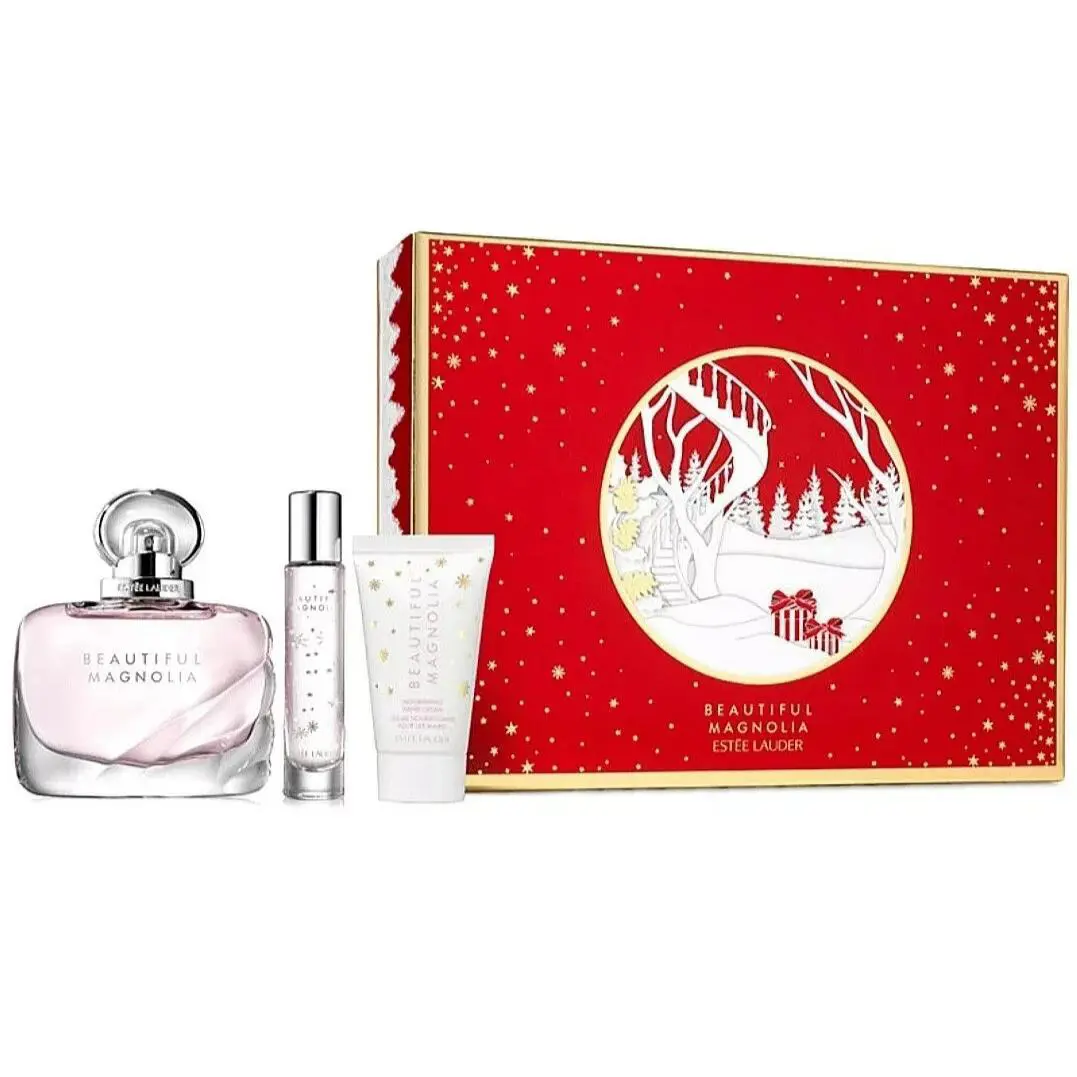 Beautiful Magnolia By Estee Lauder Perfume 3Pc Gift Set Edp Spray Hand Cream LG