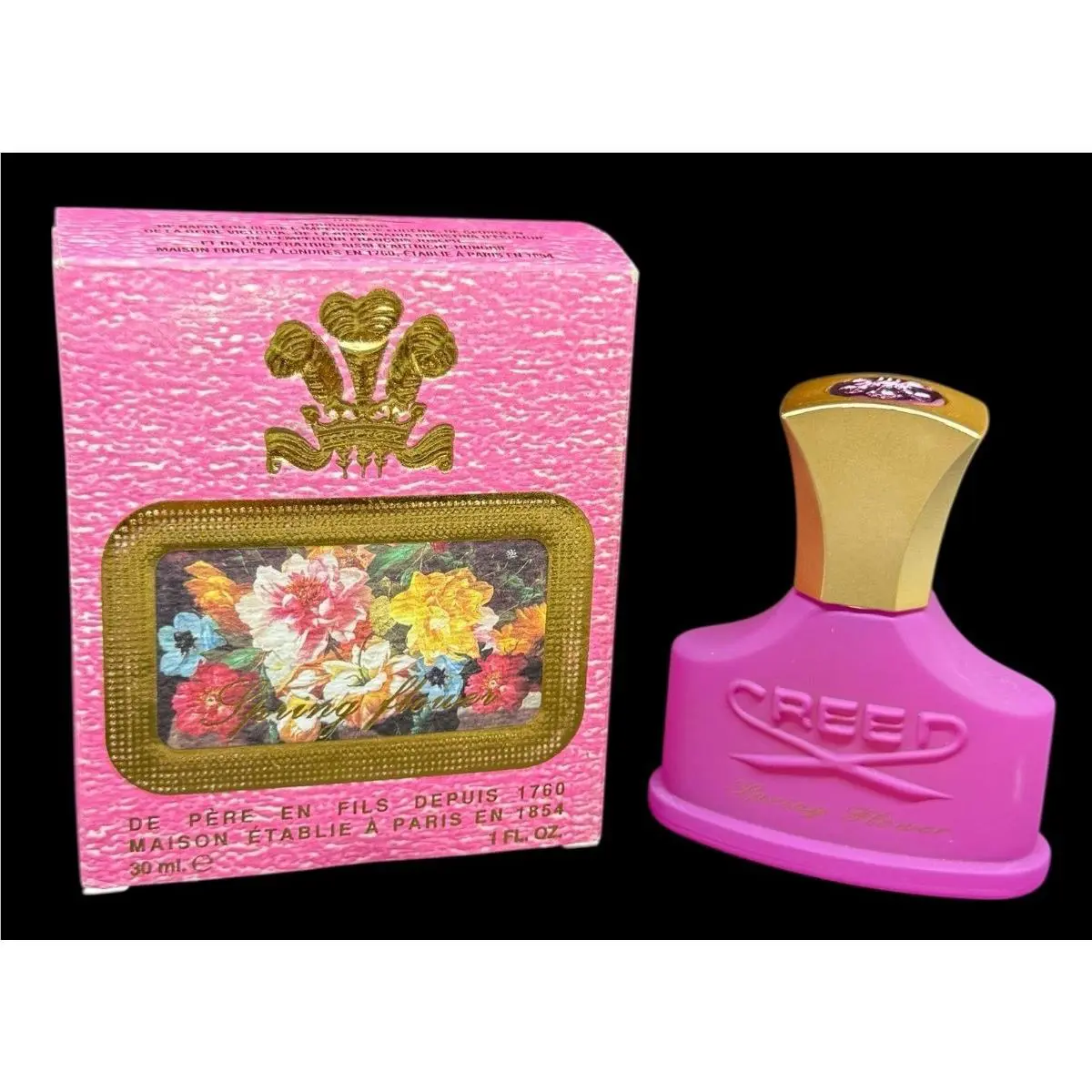 Vintage Creed Natural Spray Perfume Spring Flowers w Box 1 oz 30 ml