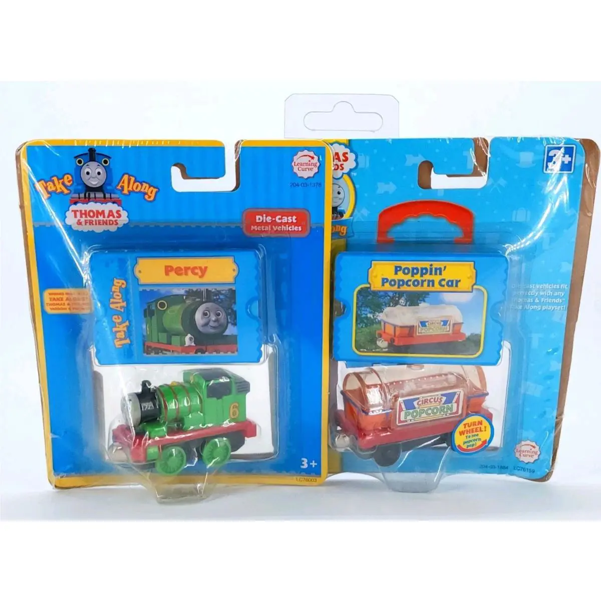Percy Popcorn Car Thomas Friends Train Diecasttake Along Bonus Double Pack Set