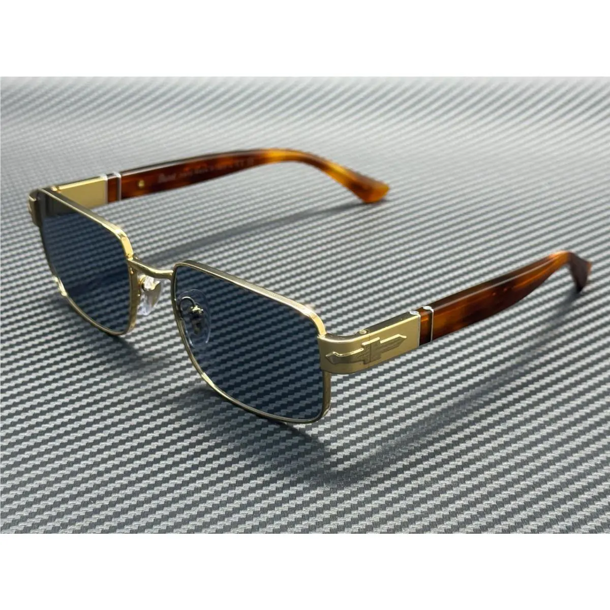 Persol PO1022S 113256 Gold Light Blue Men`s 58 mm Sunglasses