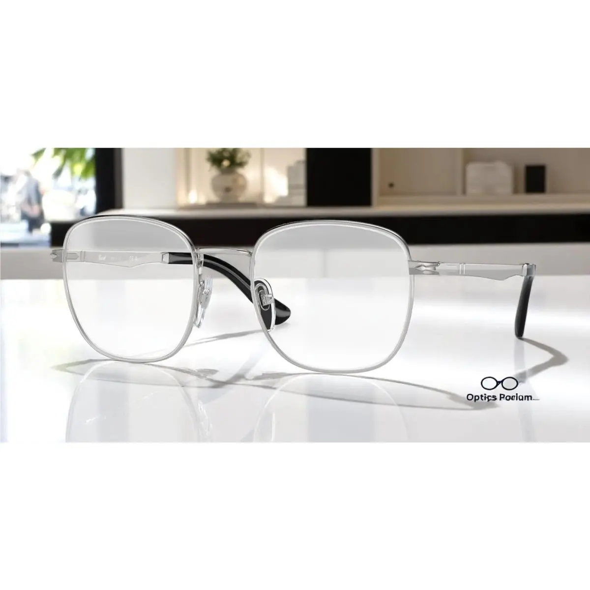 Persol PO2497V 518 Square Silver Demo Lens 52 mm Unisex Eyeglasses