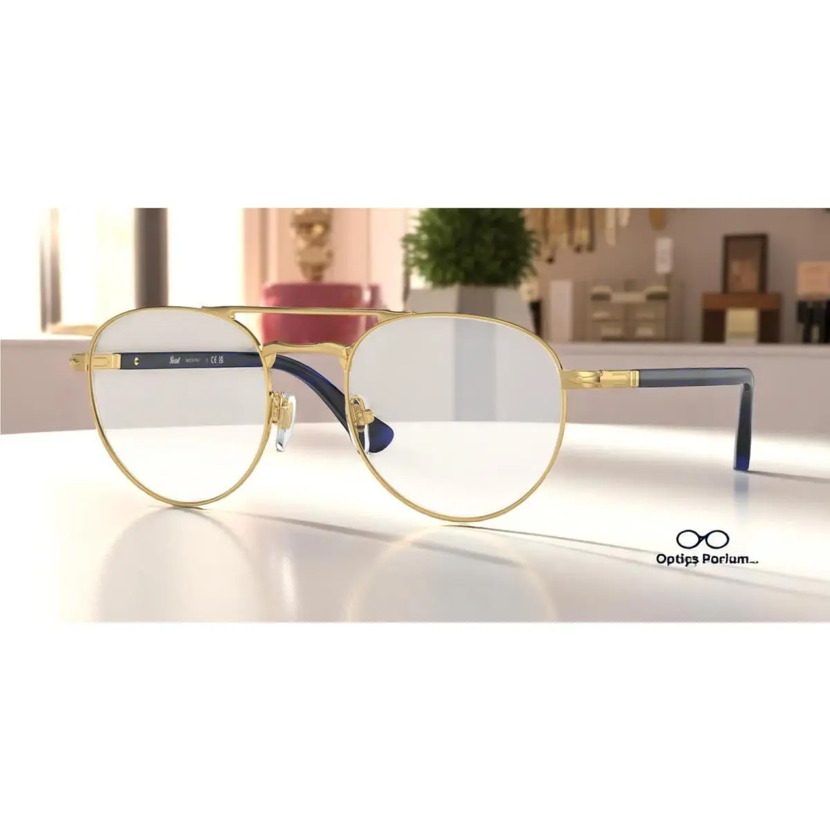 Persol PO2495V 1141 Phantos Gold Demo Lens 49 mm Unisex Eyeglasses