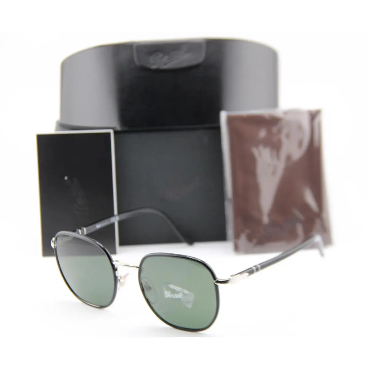 Persol P 1015-S-J 1125/31 Black Silver Frames Sunglasses 54-20