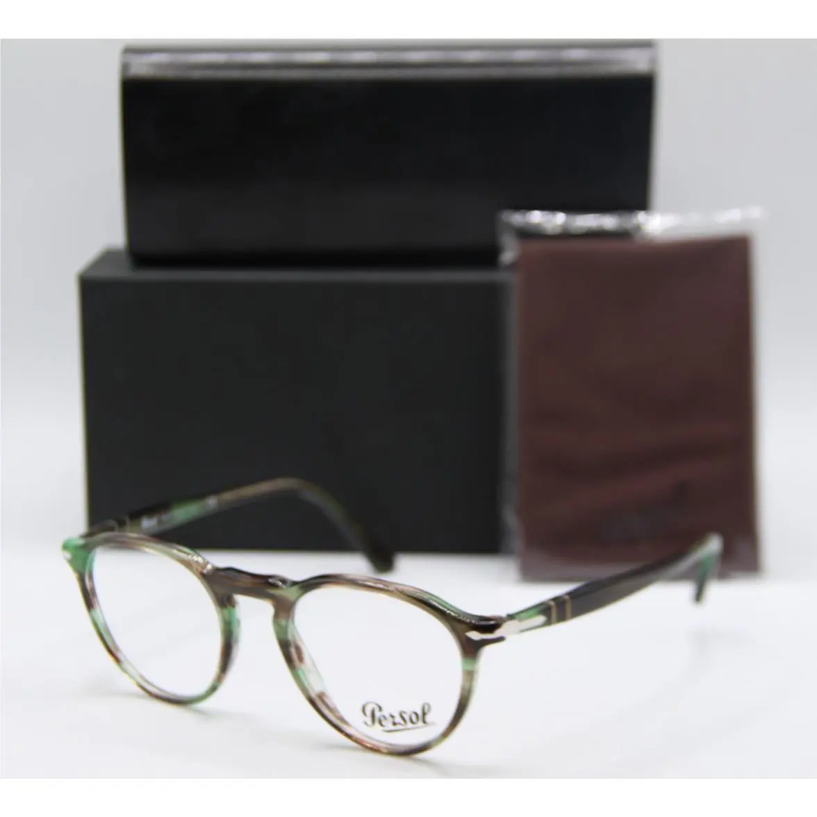 Persol P 3286-V 1156 Green Brown Horn Frames Eyeglasses 47-19