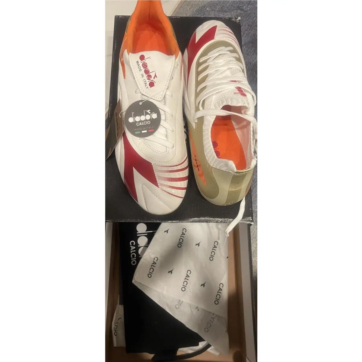 Diadora shoes - diadora Maximus Elite Ita T Slx Soccer Cleats - 180725-D1022 - Gold, White 5