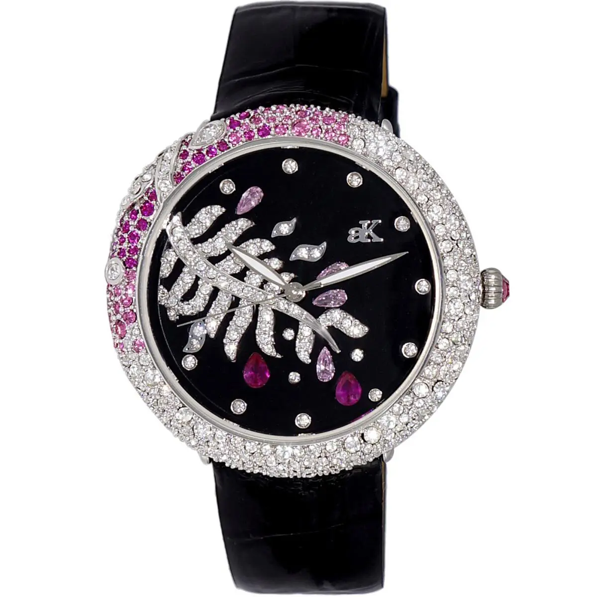 Adee Kaye Women`s Majestic Silver Dial Watch - AK2118-LBK