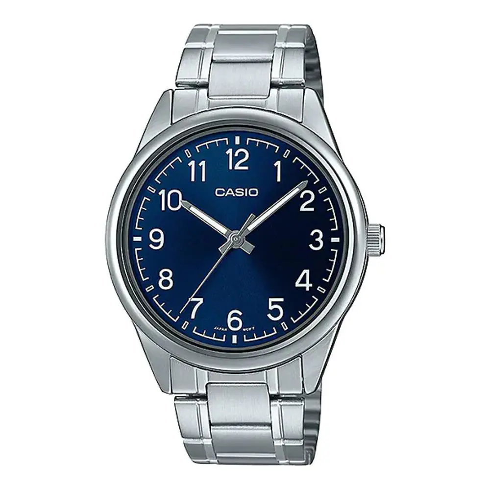 Casio MTP-V005D-2B4 Men`s Standard Stainless Steel Easy Reader Blue Dial Watch