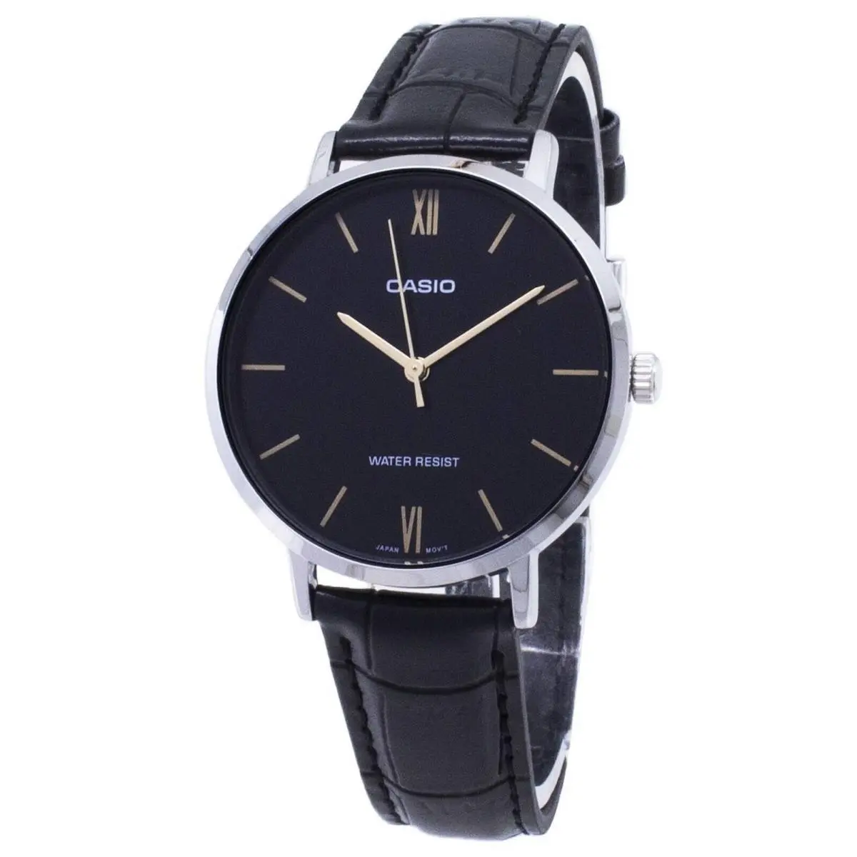 LTP-VT01L-1BUDF Black Leather Watch For Women - Includes  Box by Casio
