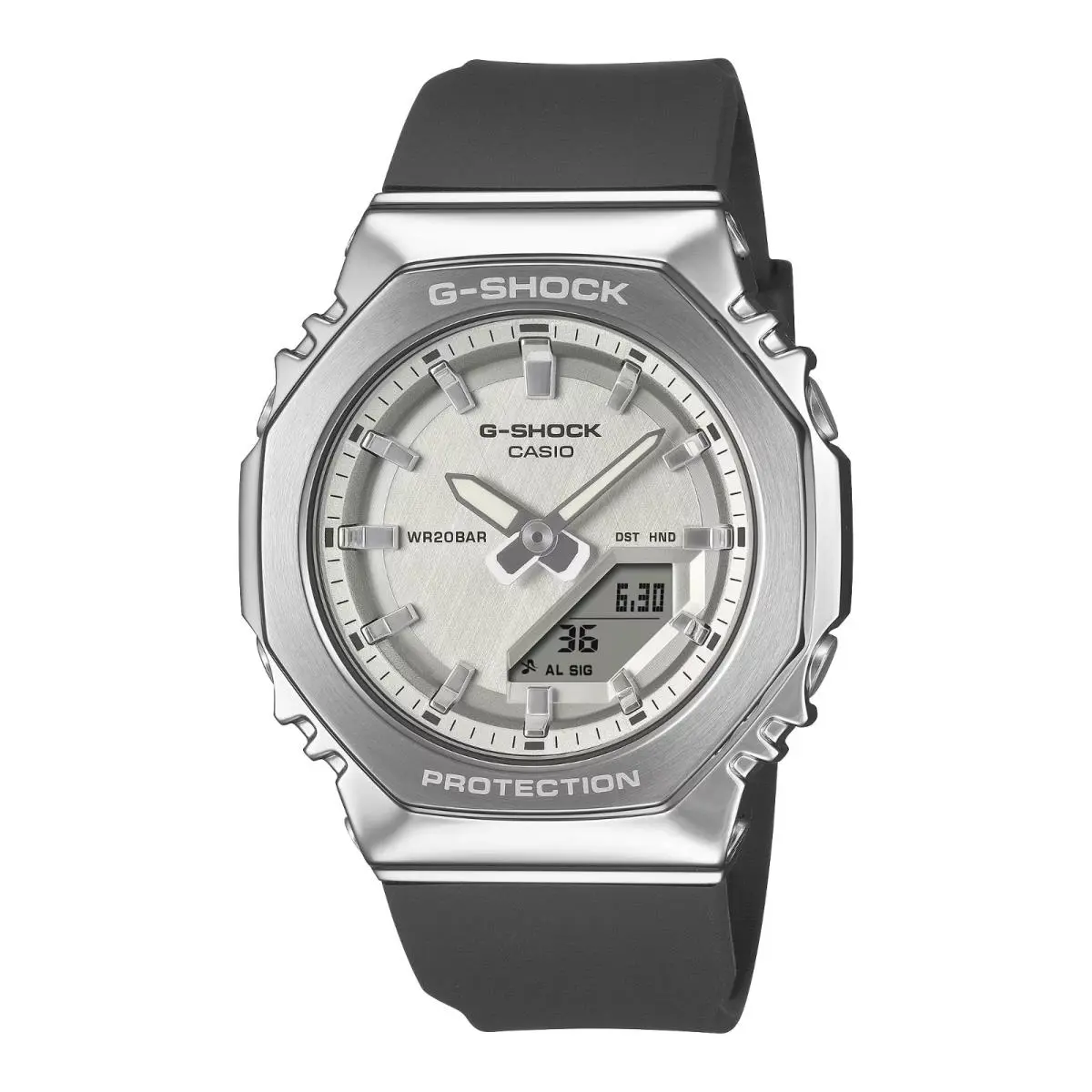 Casio G-shock Women Analog-digital Silver Dial Resin Band Watch GMS2110-1A7