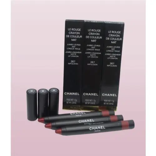 Chanel LE Rouge Crayon Jumbo Longwear Lip Crayon 267 Impulsion 0.04 OZ Lot OF 3