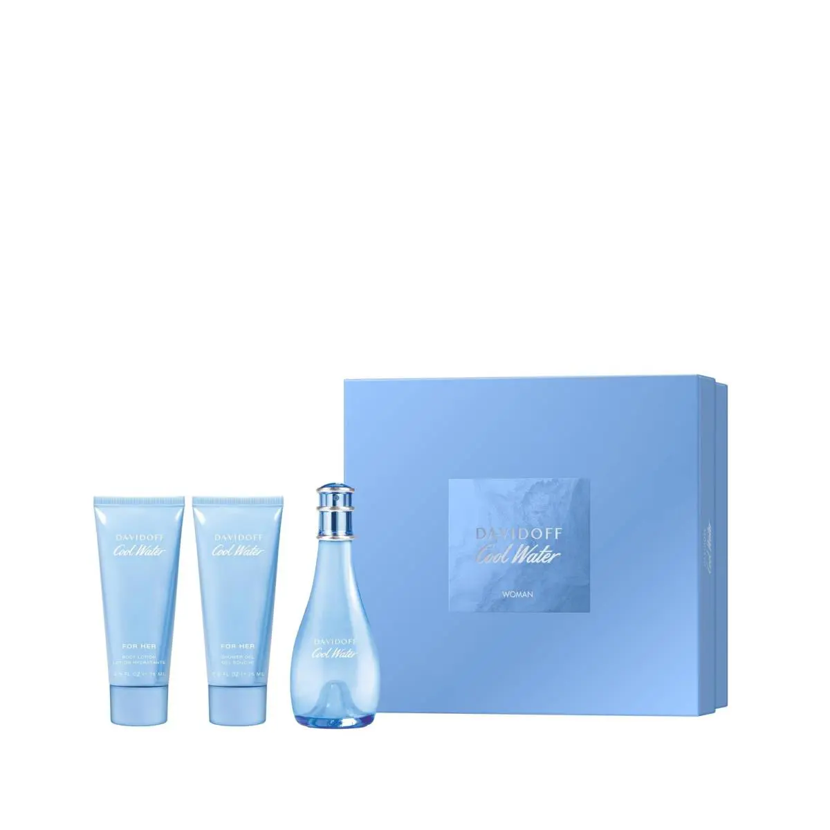 Davidoff Cool Water Eau de Toilette 3-Pc Gift Set – Fresh Floral Women`s Perfume