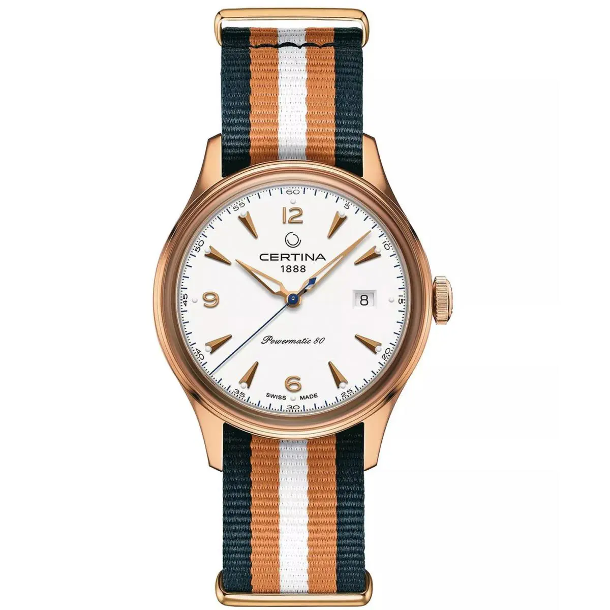 DS Powermatic 80 White Dial Wristwatch C0384073803700 by Certina