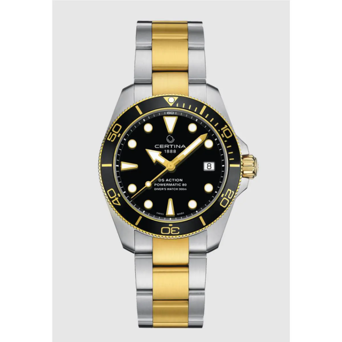 DS Action Diver 38mm Powermatic 80 Black Dial Wristwatch C0328072205100 by Certina