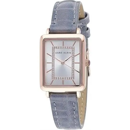 Anne Klein Glitter Accented Croco-grain Strap Ladies Watch AK/3820RGGY