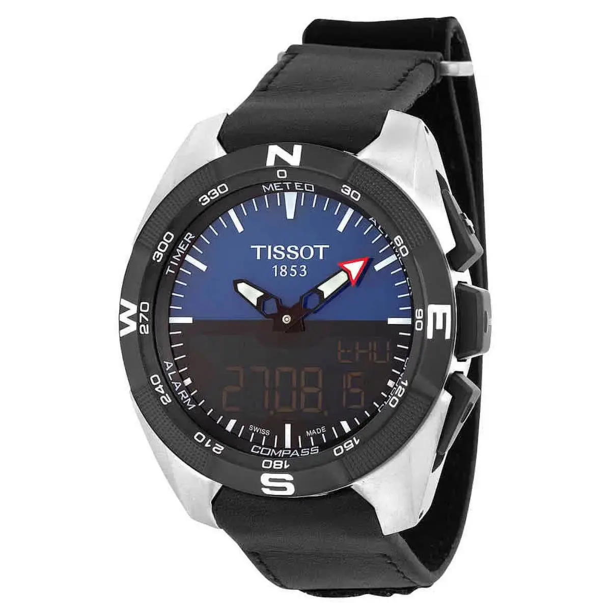 T-touch Analog Digital Black Leather Band Men`s Watch T0914204604100 by Tissot