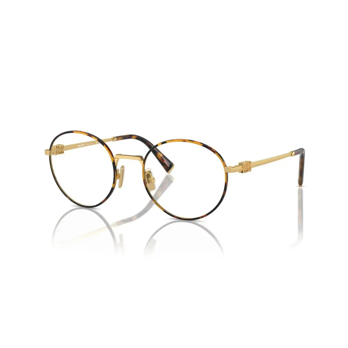 Miu Miu Vmu 52XV Havana and Gold 14U-1O1 Eyeglasses - Frame: Havana And Gold