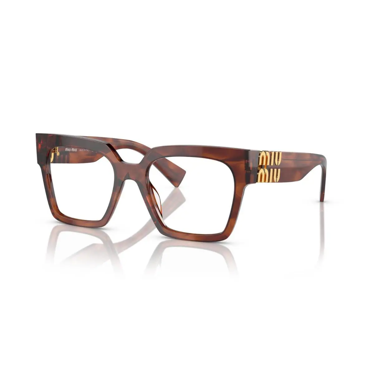 Miu Miu Vmu 04UV Striped Tobacco 11Q1O1 Eyeglasses - Frame: Striped Tobacco