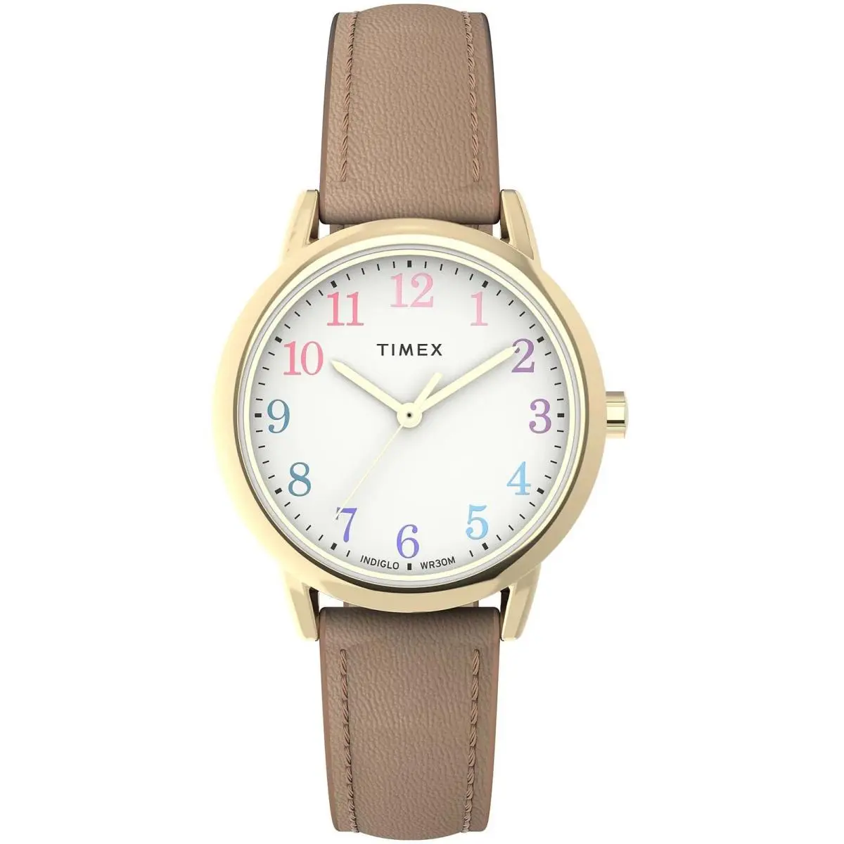 Timex Easy Reader TW2W32400 Women`s Watch Quartz Analog Brown Leather Strap