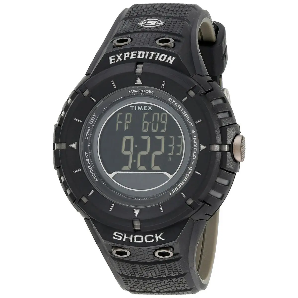 Timex T49928 Expedition Men`s Sport Digital Chrono Watch Black Resin Band