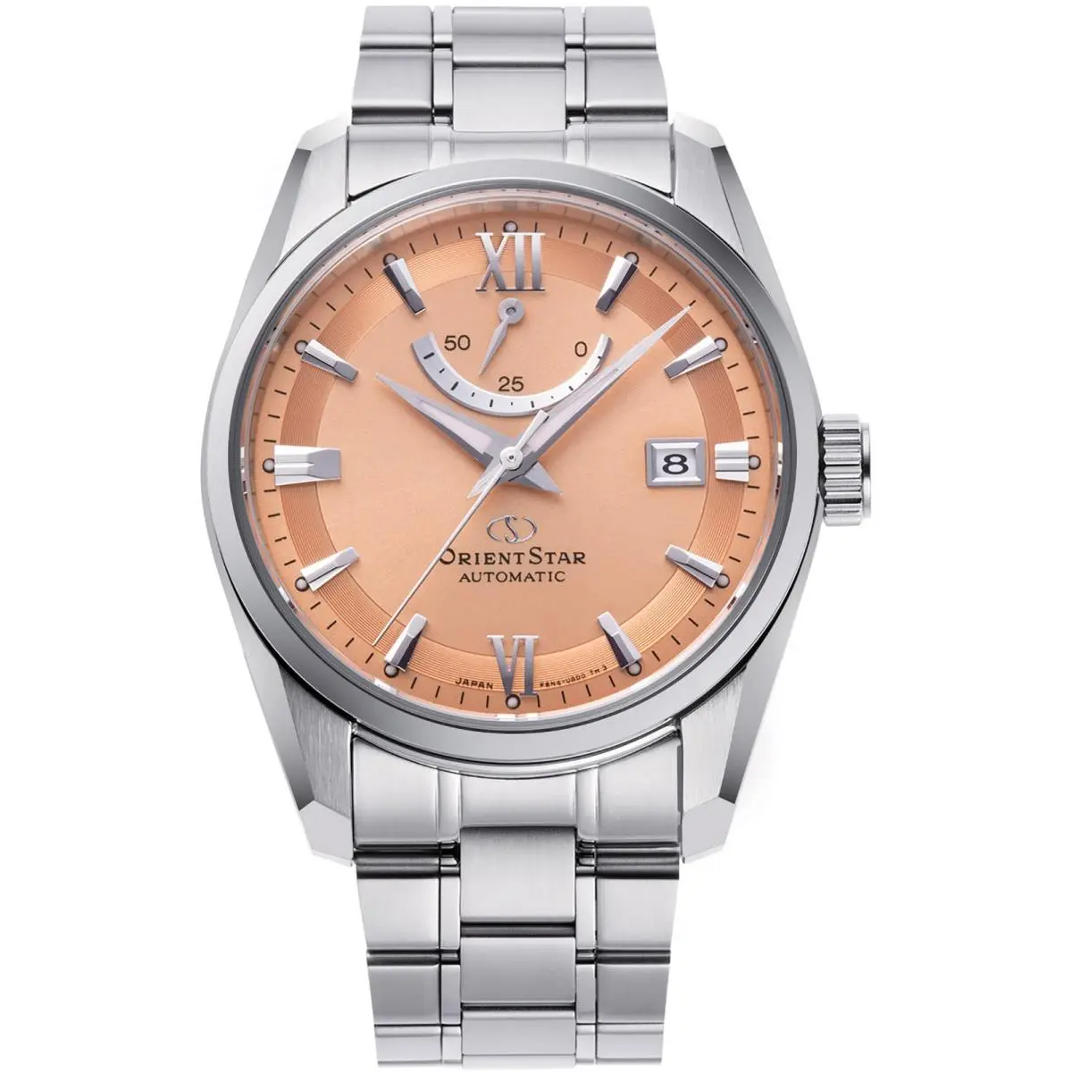 Orient Unisex Contemporary Date 38mm Automatic Watch RE-AU0108G00B - Dial: Brown, Band: Silver Tone, Other Dial: Copper