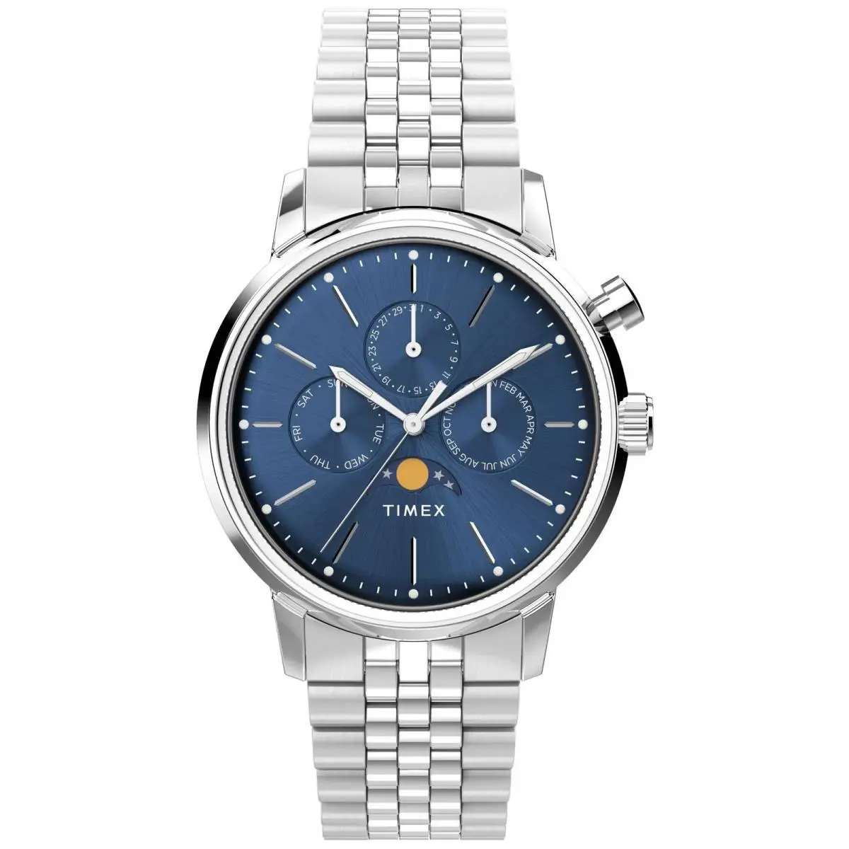 Timex Marlin Moon Phase 40mm Stainless Steel Watch TW2W51300 - 