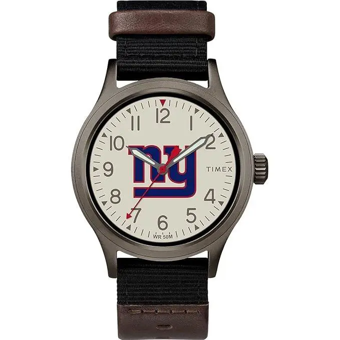 Men`s Nfl Tribute Clutch NY Giants Men`s Watch 40MM Titanium Case 50M WR by Timex