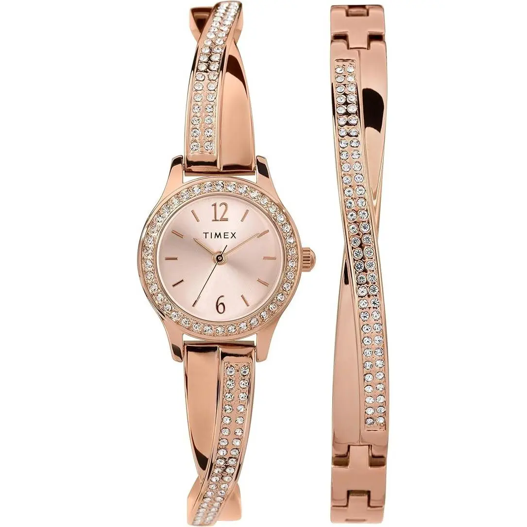 Trend Quartz Crystal Rose Gold Dial Ladies Watch TW2T57900 by Timex